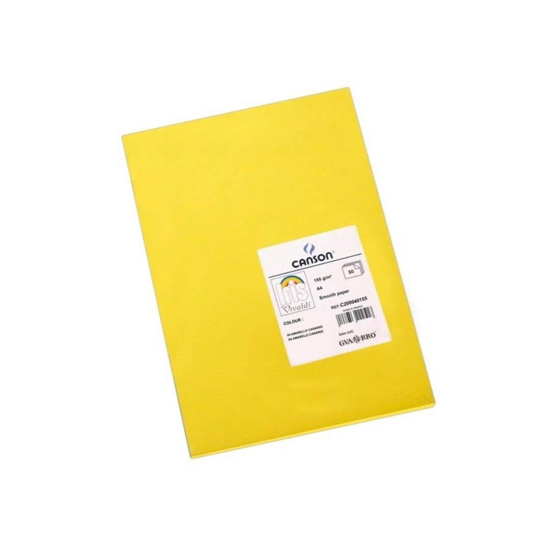 Cartolina Iris A4 185g groc llimona (pack 50)