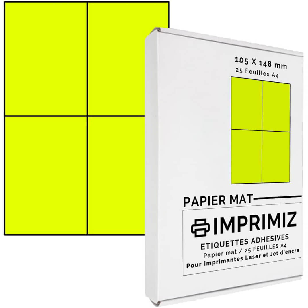 Eiquetes adh.Ineta 105x148,5 groc fluor (100f)