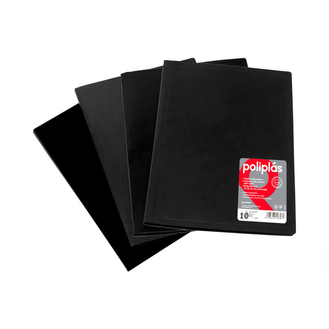 Carpeta 30 fundes Foli PP opaca negra