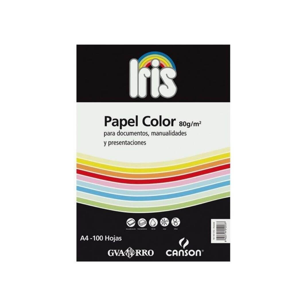 Pack 100 hojas papel repro A4 azul Iris