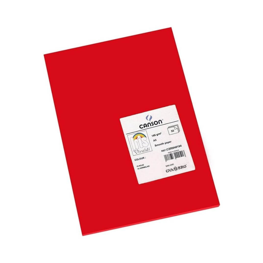 Cartolina Iris A3 185g vermell (pack 50)
