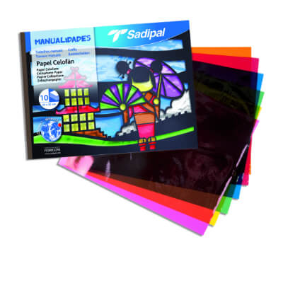 Bloc papel celofán colores surtidos (10 hojas)