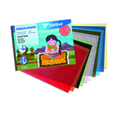 Bloc papel seda colores surtidos (10 hojas)