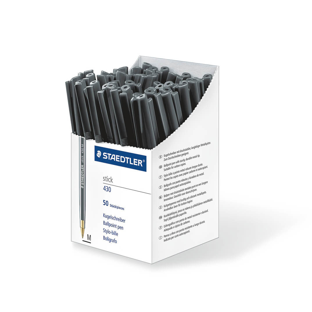 Bolígrafo Staedtler Stick 430 punta normal negro