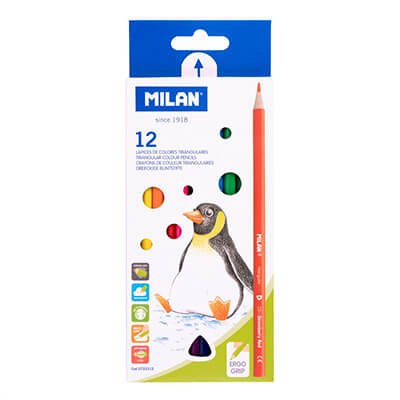 Caixa 12 llapis Milan colors triangulars