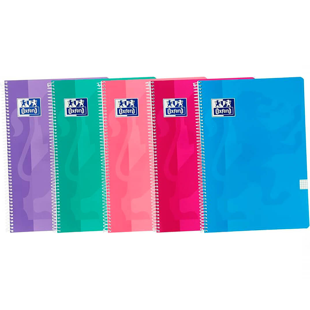 Pack quadern espiral 4+1 color tendència tapa tova