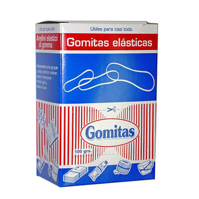 Cajita 100g gomas elásticas 4 cm