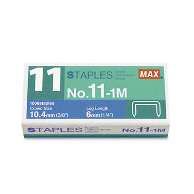 Grapas Max No. 11 galvanizadas (c/ 1000)