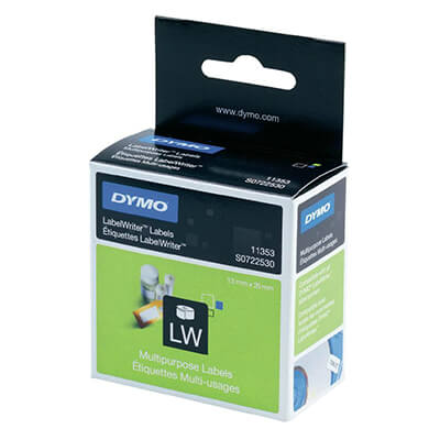 Rollo etiquetas Dymo 25 mm x 13 mm papel