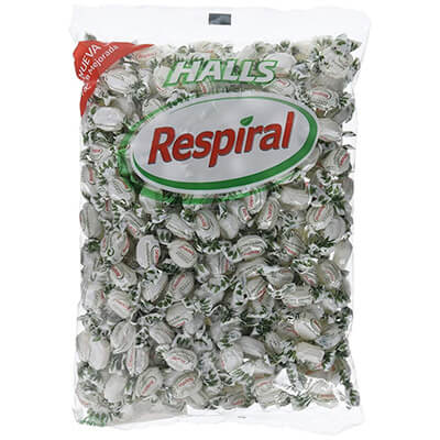 Caramels cortesia 1kg Halls menta eucaliptus