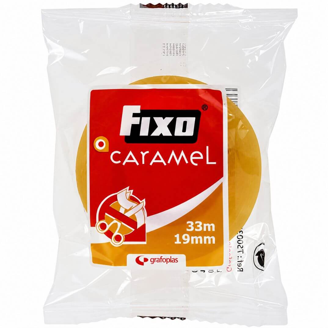 Cinta adhesiva caramelo, en bolsa 12x33