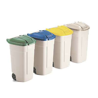 Contenedor reciclaje tapa beig orgánico 100l