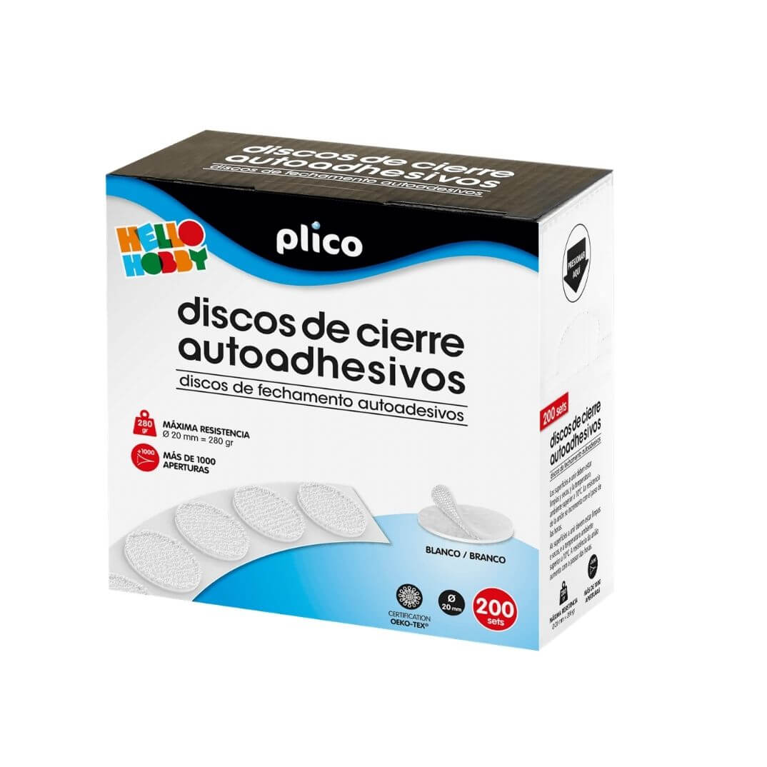 Discos de tancament tèxtil autoadhesius 20mm blanc