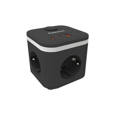 Cubo multienchufe Negro Fellowes