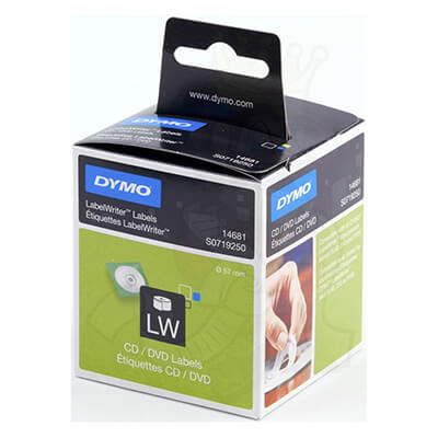 Rollo etiquetas Dymo cd's 57 mm papel