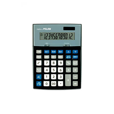 Calculadora Milan 12 dígitos negra