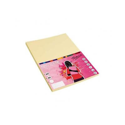 Papel 80g A4 100 hojas color amarillo Fabrisa