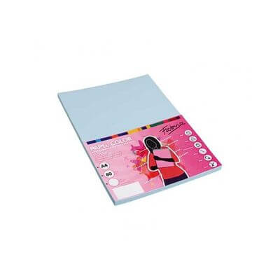 Papel 80g A4 100 hojas color azul claro Fabrisa