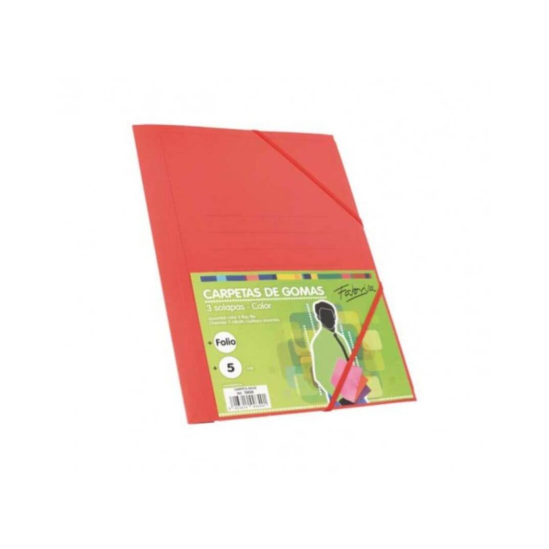 Carpeta de gomas y solapas Fabrisa cartón Rojo