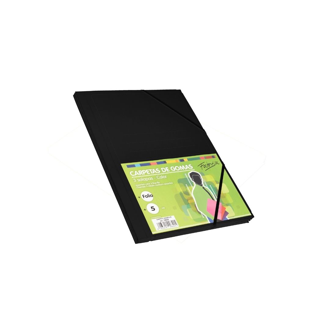 Carpeta de gomas y solapas Fabrisa cartón Negro