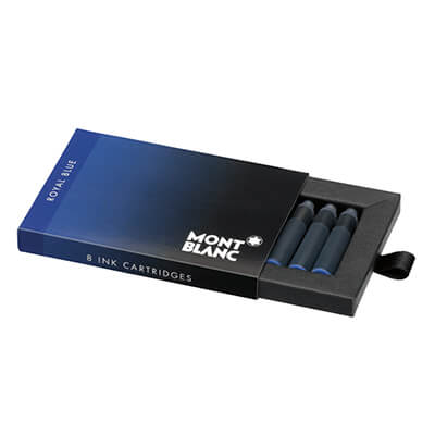 Capseta 8 cartutxos Montblanc tinta blava ploma