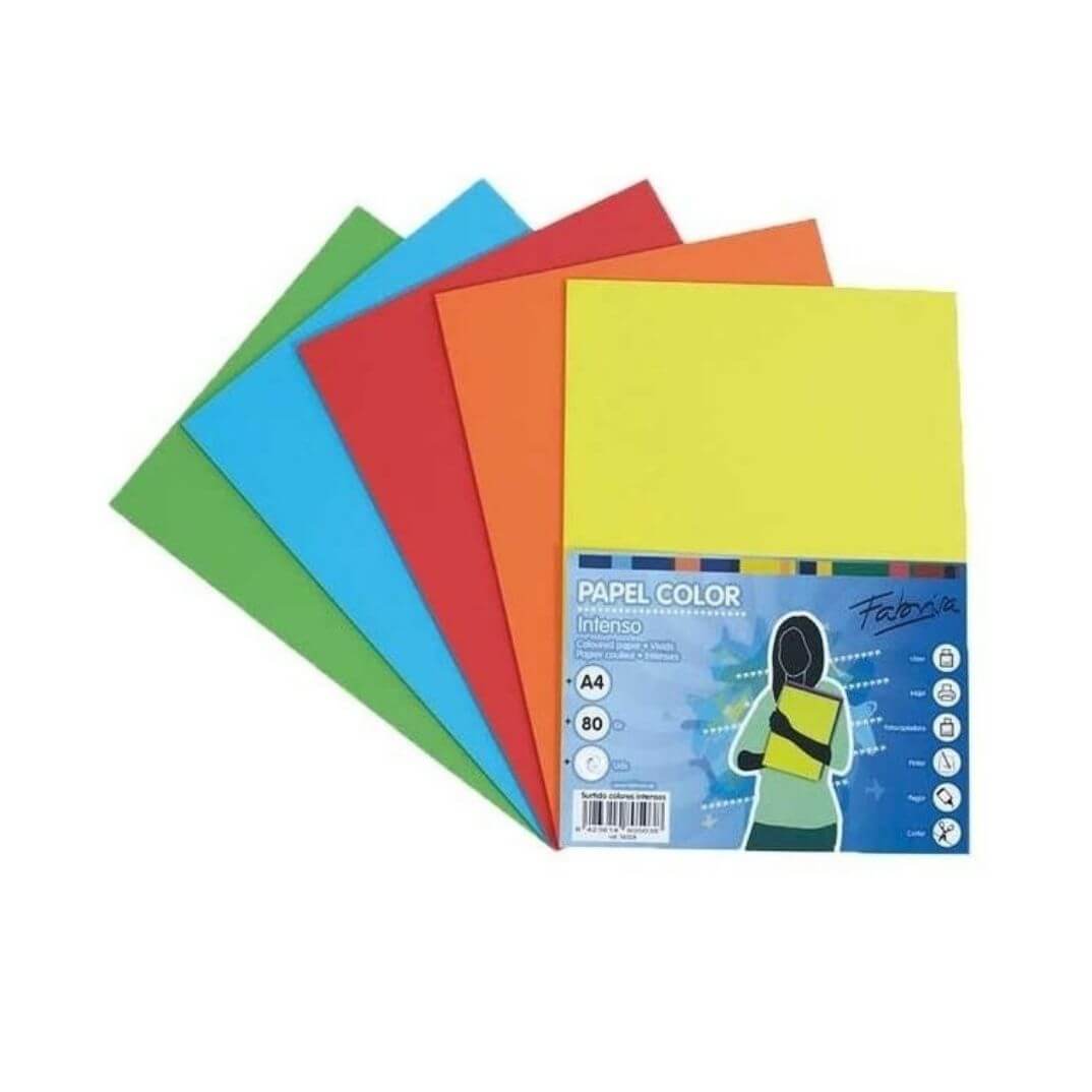 Papel 80g A4 250h surtido fuerte Fabrisa