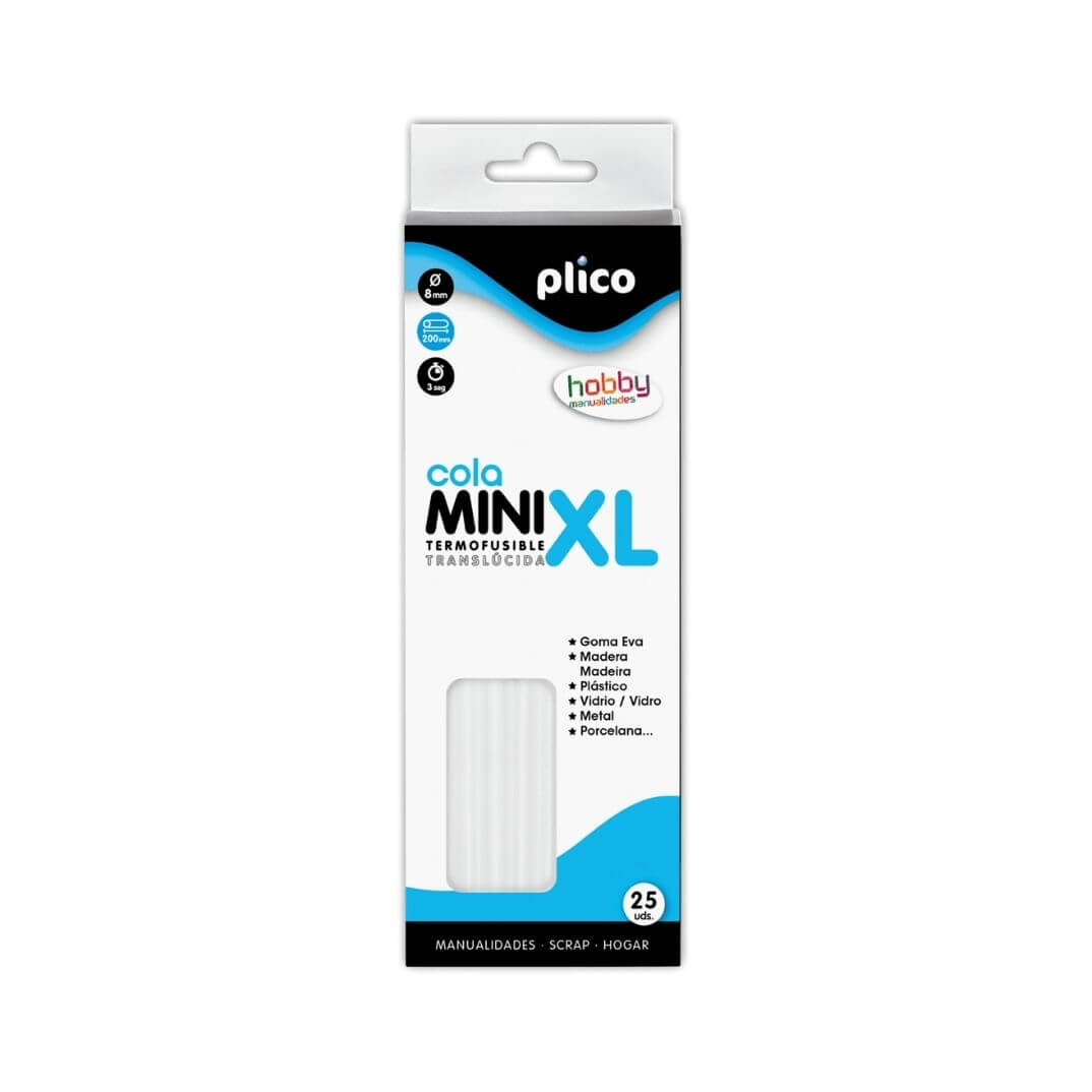 Blíster 25 barritas MINI-XL cola 8mm x 200 mm