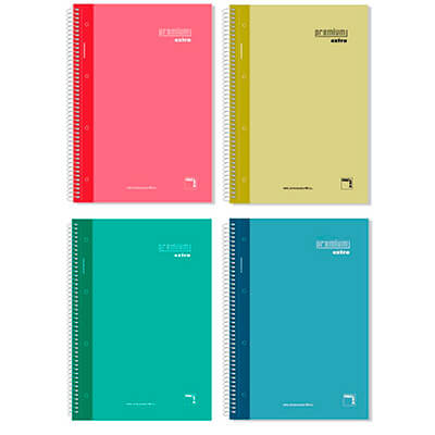 Cuaderno A4 C5 90g colores surtidos 120 hojas