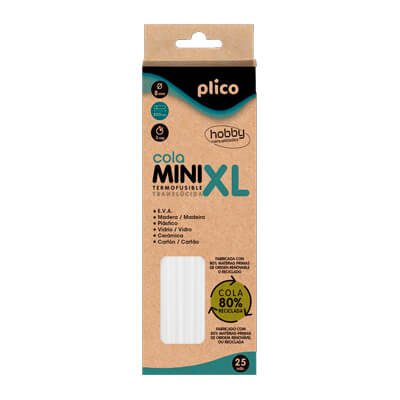 Pack 25 barras Plico silicona de cola 8mm x 20cm