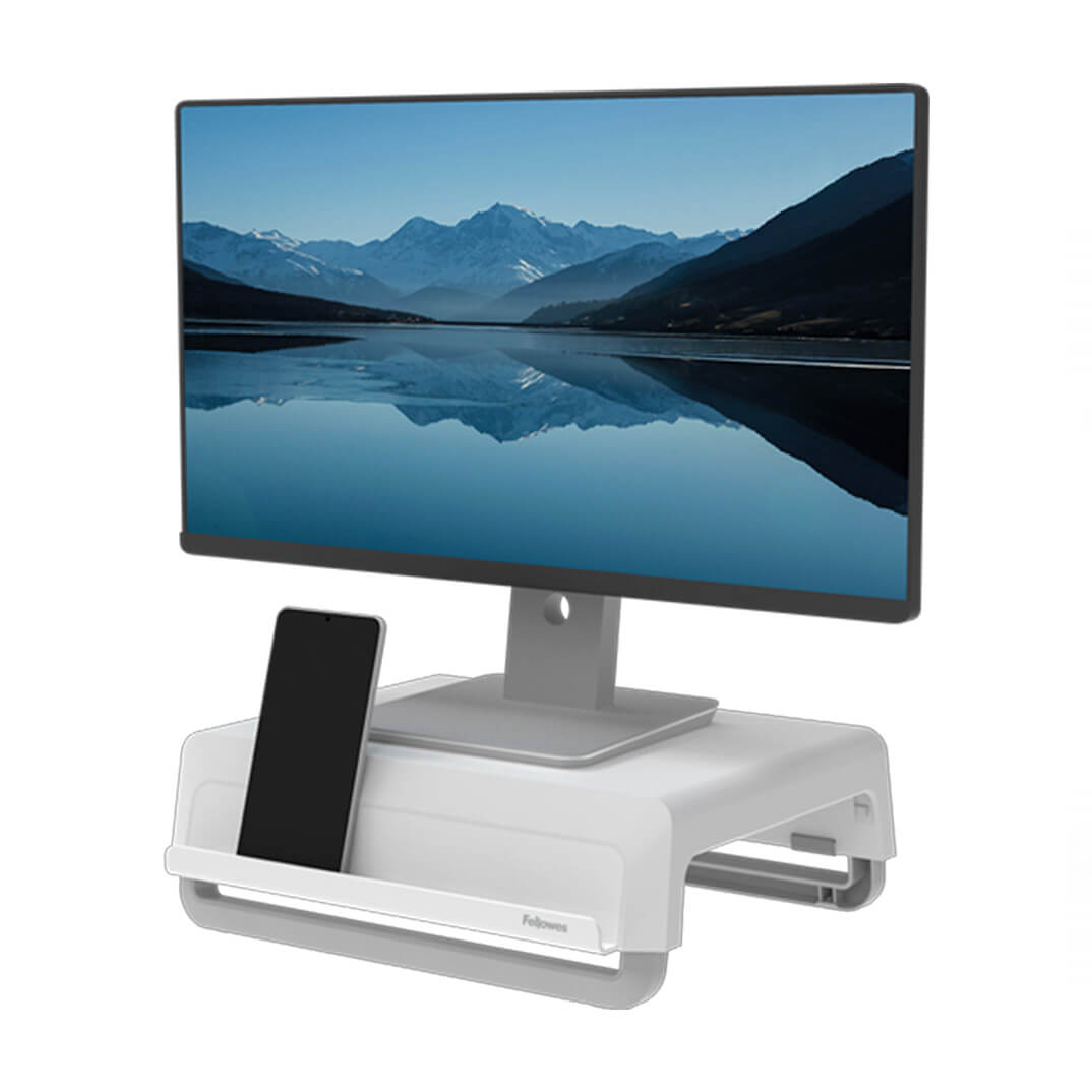 Suport elevador monitor recicable Breyta blanc