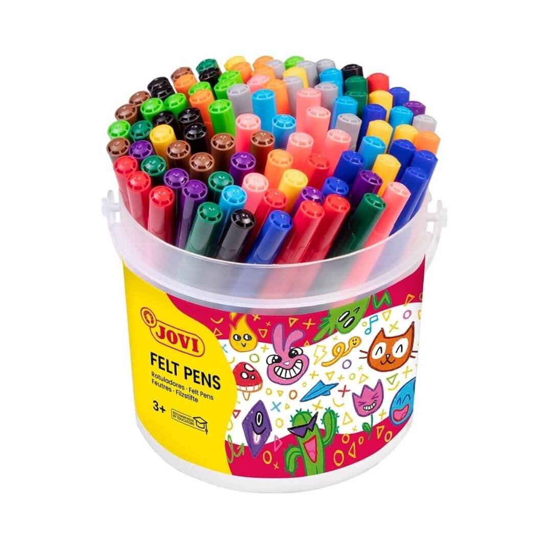 Bote 96 rotuladores de colores surtidos JOVI
