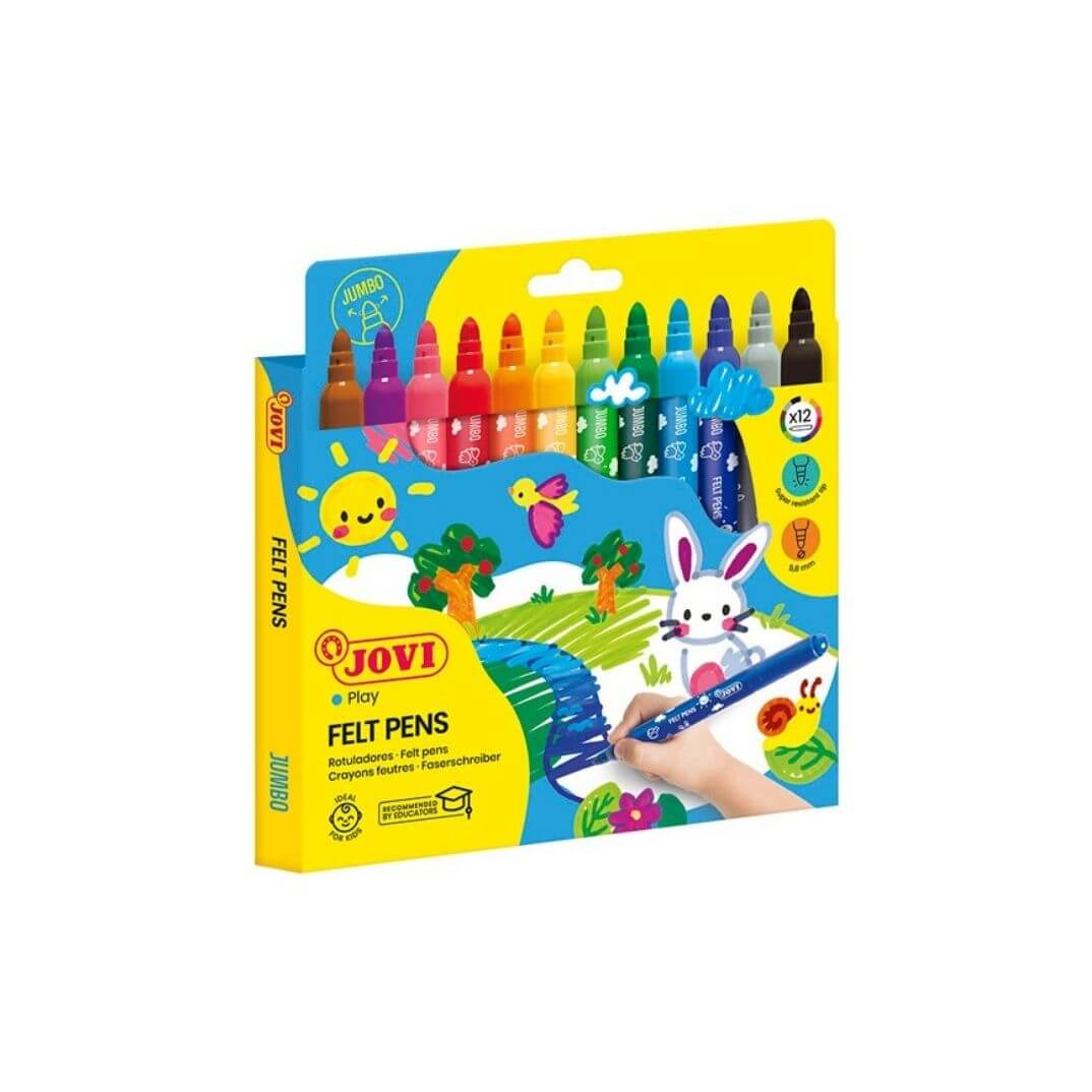 Caixa 12 retoladors Jovi Felt Pens Jumbo assortits