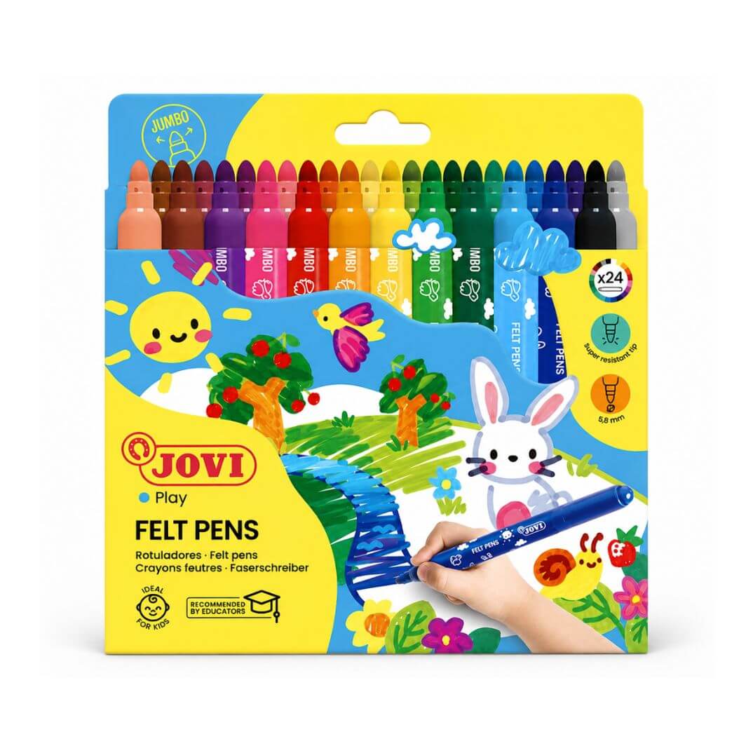 Caixa 24 retoladors Jovi Felt Pens Jumbo assortits
