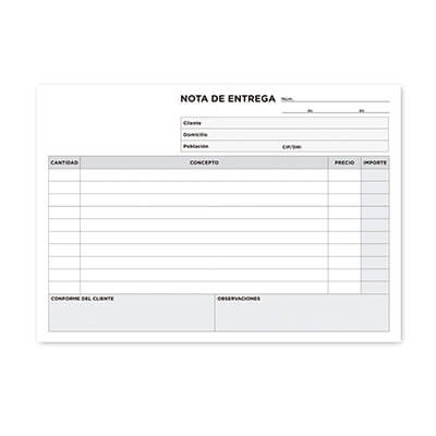 Talonario entrega Liderpapel T129 1/4 apaisado