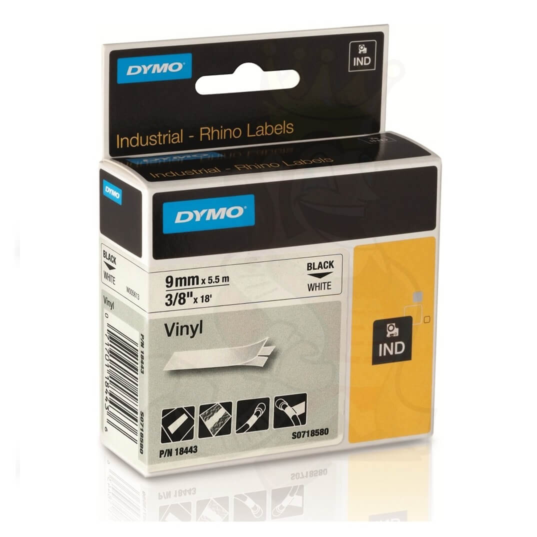 Cinta Dymo rhino ID1-9 mm blanco vinilo