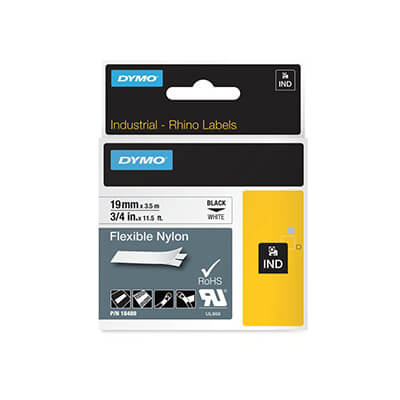 Cinta Dymo rhino ID1-19 mm blanco nylon