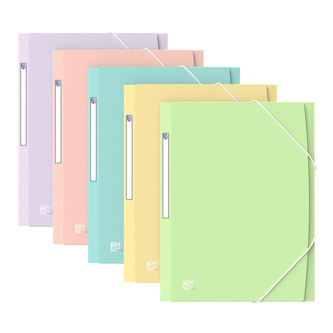 Carpeta gomes Oxford A4 solapes assortit pastís