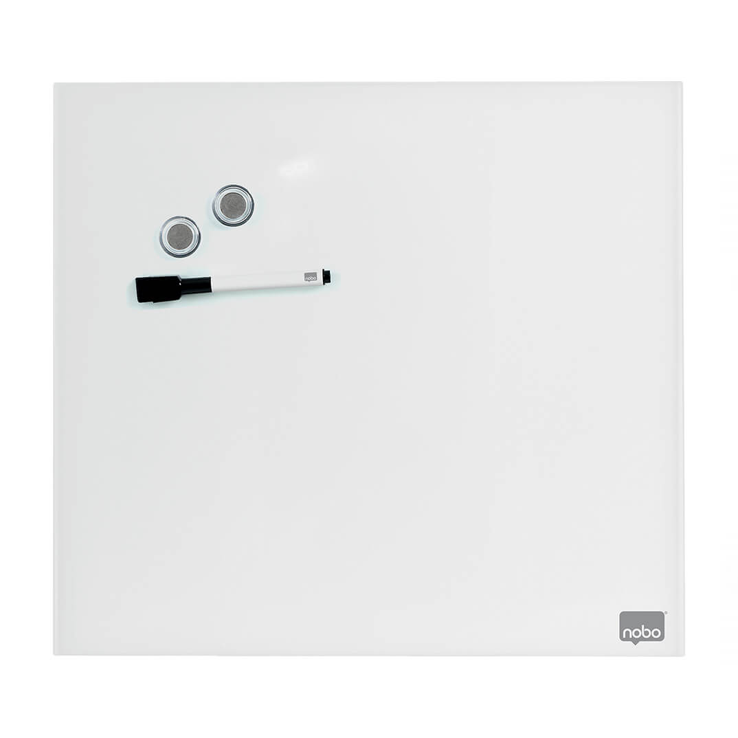 Pissarra magnética blanca de vidre Nobo 450x450mm