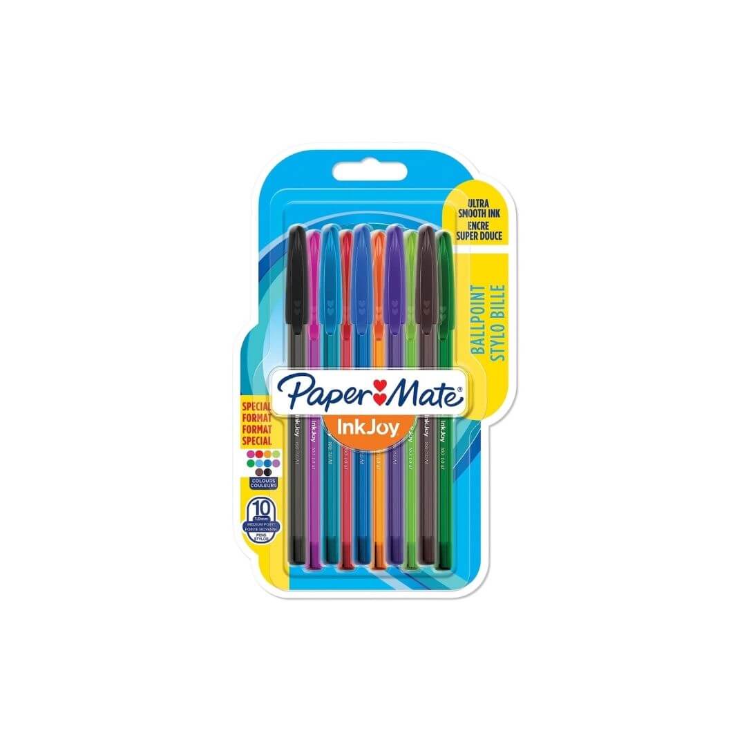 Pack 10 bolígrafos Paper Mate Inkjoy 100