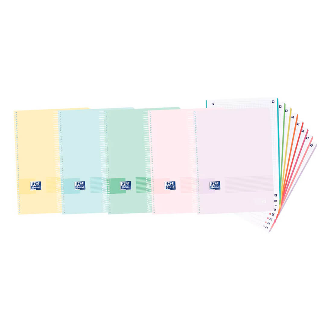 Cuaderno Oxford Eurobook 5 A4 C5 pastel 120 hojas