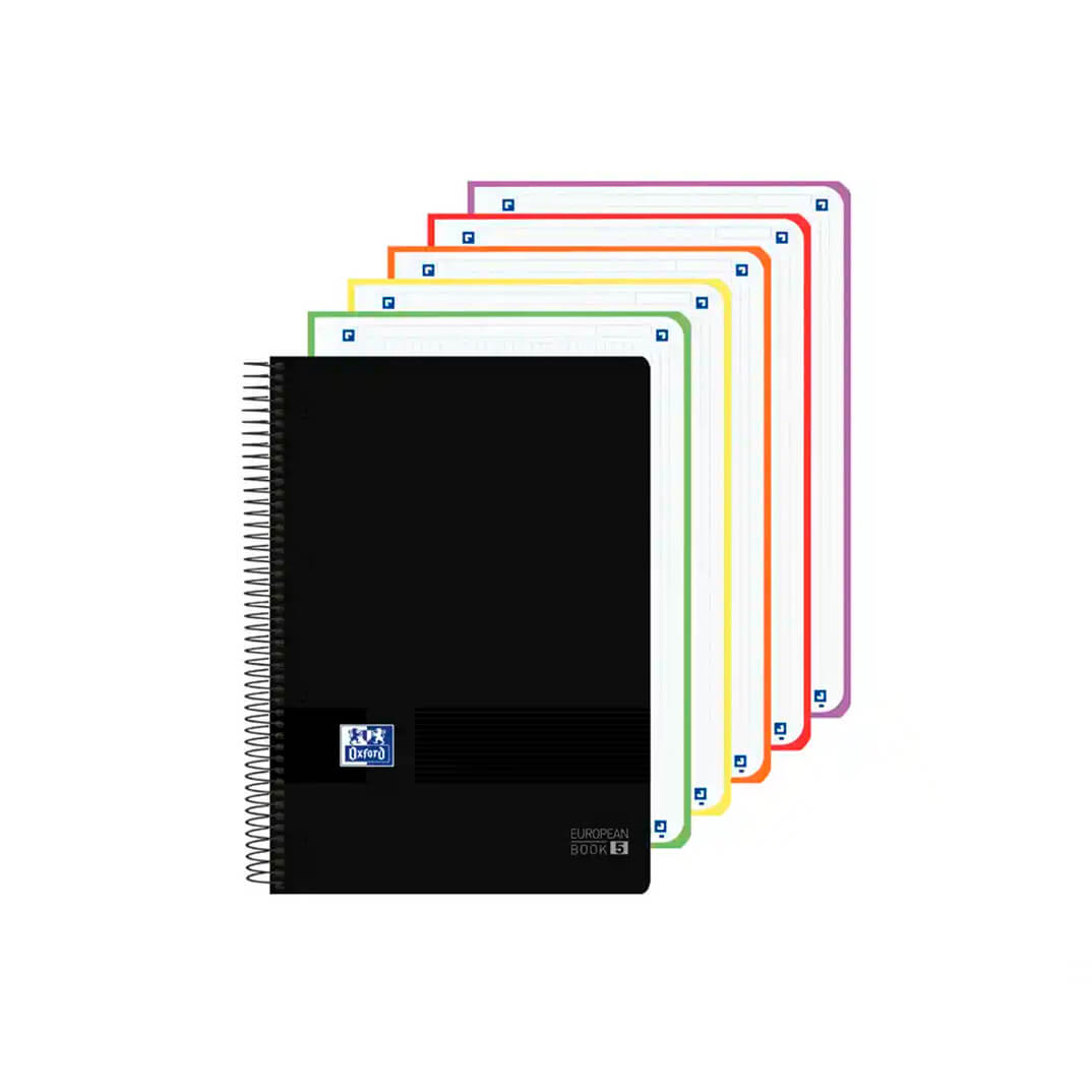 Quadern Oxford Eurobook 5 A4 C5 negre 120 fulls