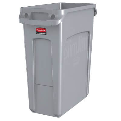 Papelera gris con asas de 60 litros