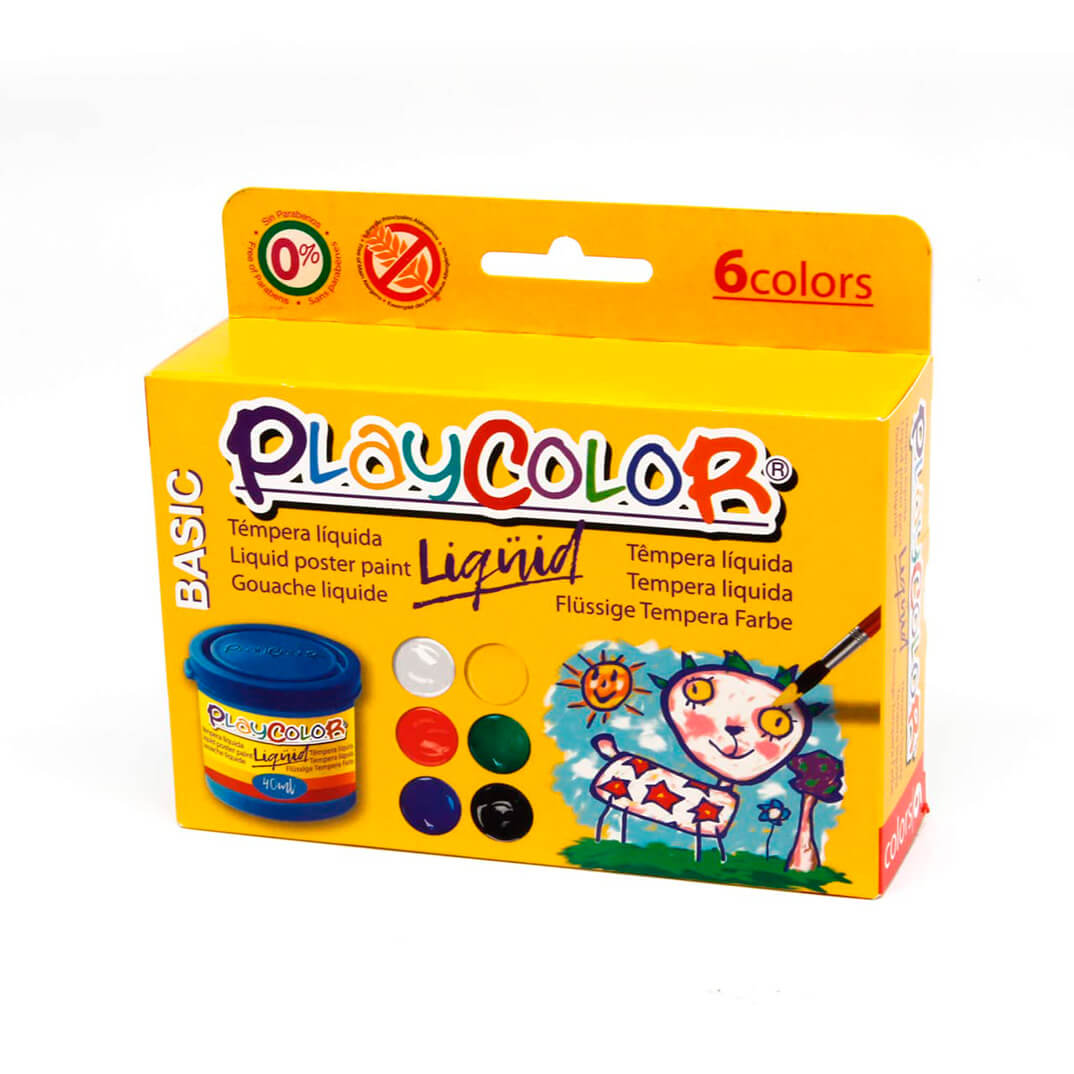 Estuche 6 témperas Playcolor surtido 40 ml