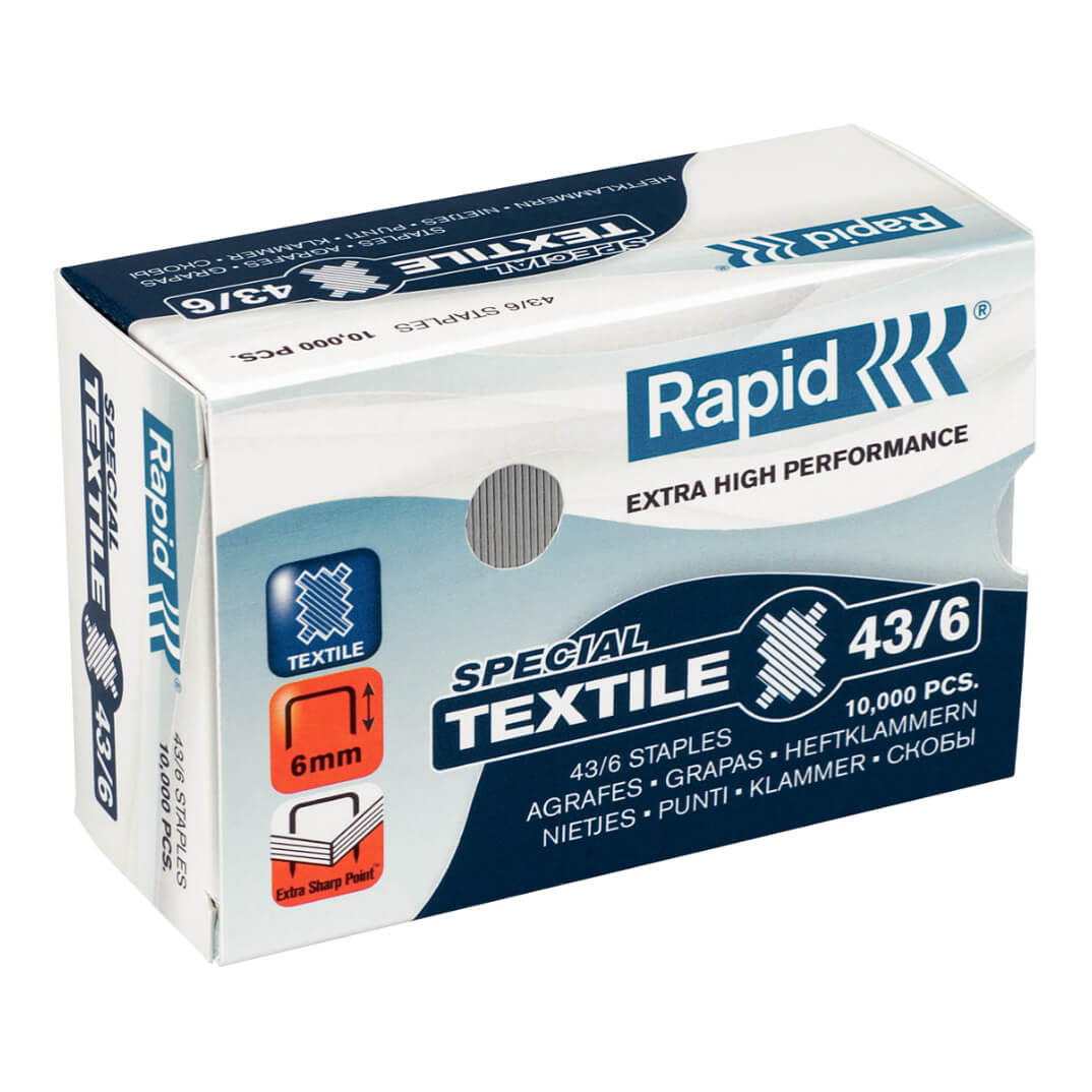 Grapas Rapid Special Textile 43/6 galv. (c/ 10000)