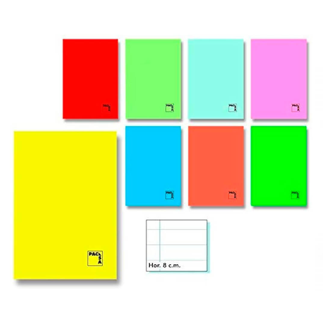 Llibreta grapada A5+ ratllat hor. 50 fulls assorti