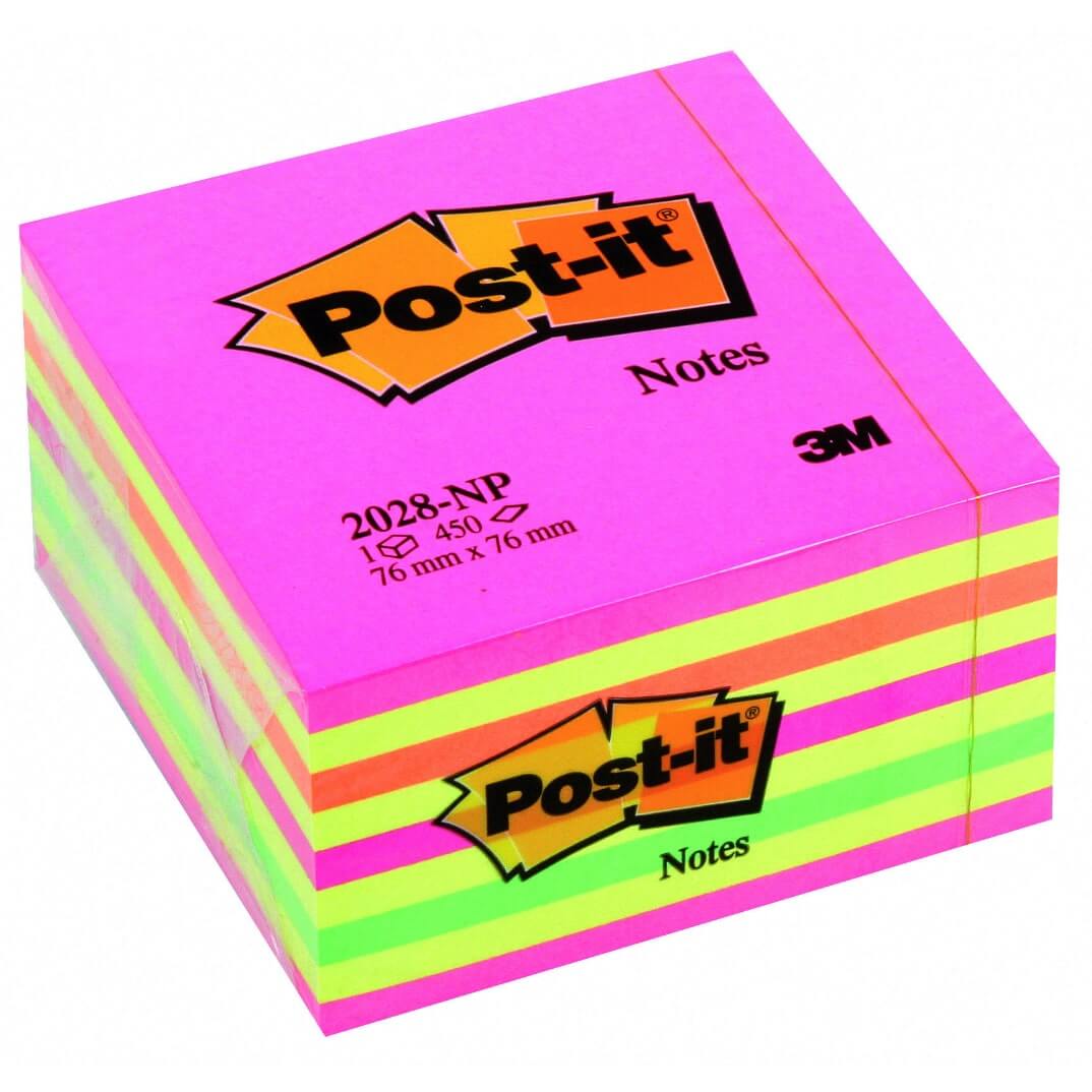 Bloc notas POST-IT® 2028NP 76x76 rosa neón