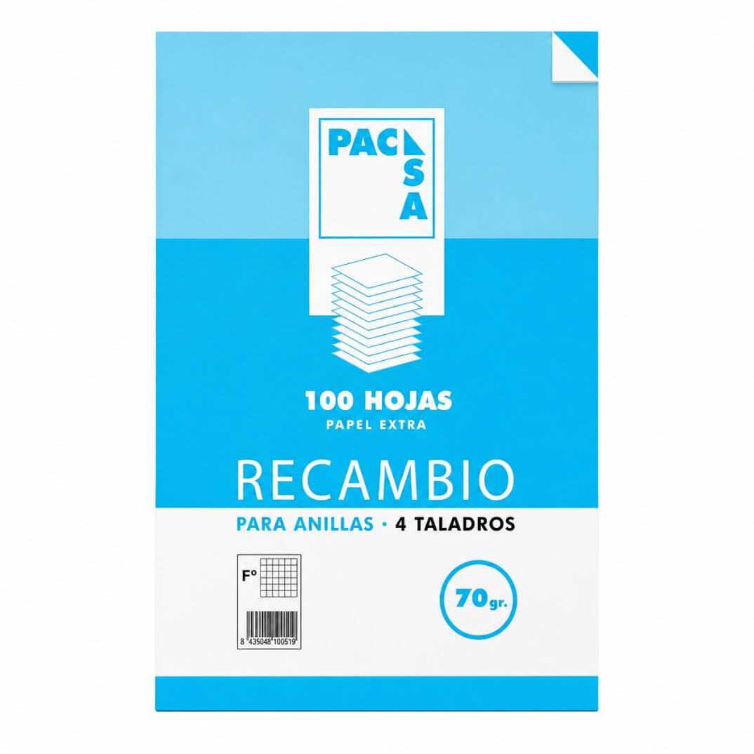Recanvi Pacsa Foli 4 trepants C4 70g 100 fulls