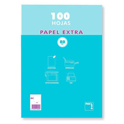 Paquet de paper A4 blanc 80g 100 fulls