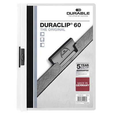 Carpeta Duraclip A4 60 hojas color blanco