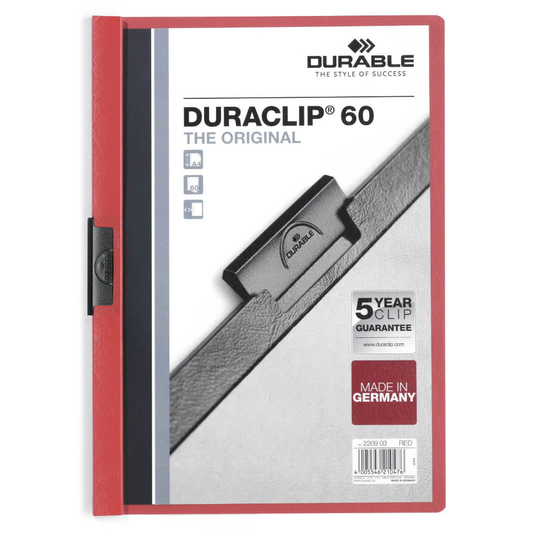 Carpeta Duraclip A4 60 hojas color rojo